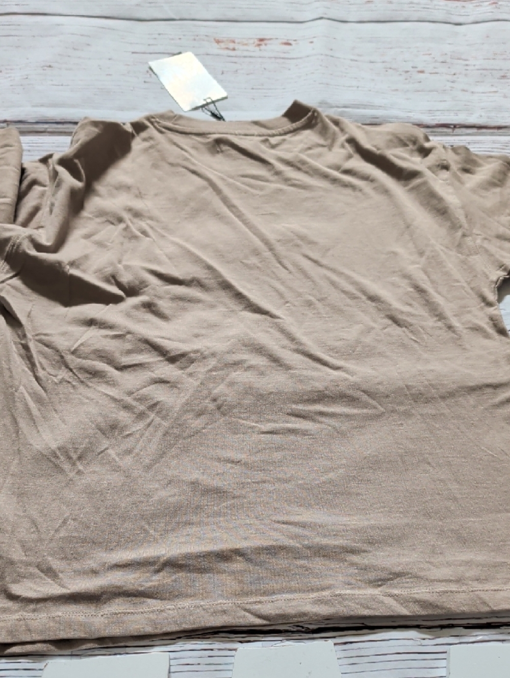 🆕Zara Boy's Long Sleeve Crew Tee - Taupe Beige - Picture 6 of 7